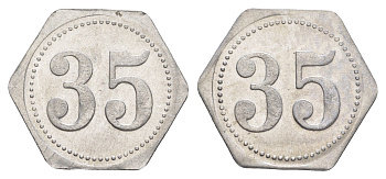 Германия жетон в 35 пфеннигов для приобретения "стакана пива" ND размер 21,5x21,5 мм, вес 0,97 гр алюминий UNC 4638-921