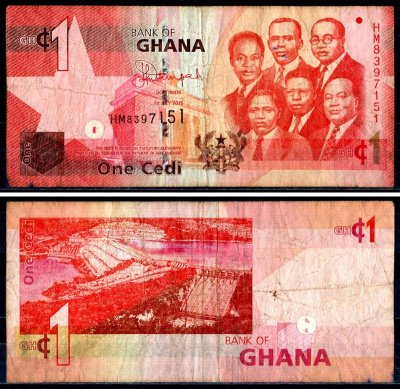 Гана 1 седи 2015 Pick 37 f бумага 7147-35-2-2