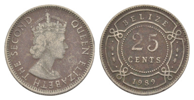 Белиз 25 центов 1989 KM 36 медно-никель 4646-217
