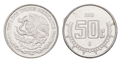 Мексика 50 сентаво 2013 Mo KM 936 нержавеющая сталь UNC 4636-515