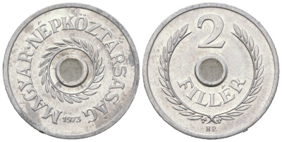 Венгрия 2 филлера 1973 BP KM 546 алюминий aUNC 4396-335