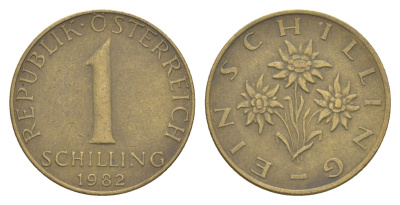 Австрия 1 шиллинг 1982 KM 2886 алюминиевая бронза 4561-1126