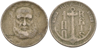 Бразилия 100 рейс 1936 Маркиз Тамандаре KM 536 медно-никель 4115-468