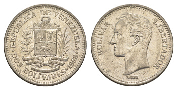 Венесуэла 2 боливара 1988 Симон Боливар Y 43 никель 4599-1042