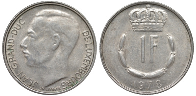 Люксембург 1 франк 1978 KM 55 медно-никель 4143-123