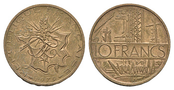 Франция 10 франков 1979 KM 940 медь алюминий никель 4673-1216