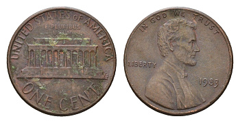 США 1 цент 1983 Авраам Линкольн KM 201b цинк плакированный медью 4674-521