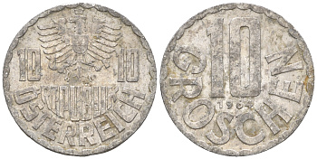 Австрия 10 грошей 1964 KM 2878 алюминий 60-845