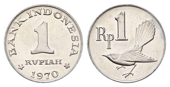 Индонезия 1 рупия 1970 птичка KM 20 алюминий UNC 4675-556