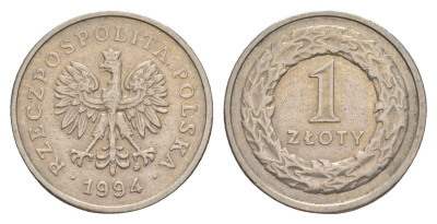 Польша 1 злотый 1994 Y 282 медно-никель 4626-447