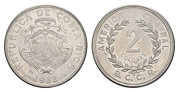 Коста-Рика 2 колона 1982 KM 211.1 нержавеющая сталь 4644-616