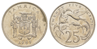 Ямайка 25 центов 1989 KM 49 медно-никель 91-1022