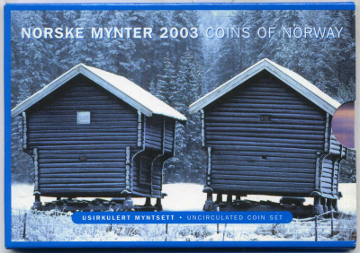 Норвегия набор из 5 монет 2003 запайка, картонный буклет KM MS 63 UNC 4-4-1-16