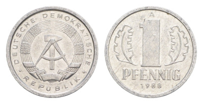ГДР 1 пфенниг 1988 A KM 8.2 алюминий aUNC 4647-766