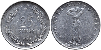 ТУРЦИЯ 25 КУРУШЕЙ 1970 KM 892.3 сталь 4391-1041
