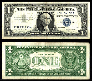 США 1 доллар 1957 Серия A, Джордж Вашингтон Pick 419 a бумага 2119-31-2-1