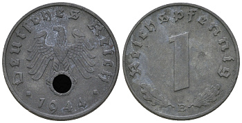 Германия 1 рейхспфенниг 1944 B KM 97, J. 369 цинк    4668-1138