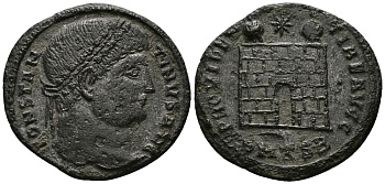 Римская Империя нуммий 326 - 328 Константин I Великий PROVIDENTIAE AVGG Фессалоника Good Very fine RIC 153 бронза 1073-6-46