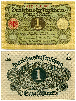 ГЕРМАНИЯ 1 МАРКА 1920 1 МАРТА 1920, ВЕЙМАРСКАЯ РЕСПУБЛИКА Pick 58 бумага аUNC 7547-13-2