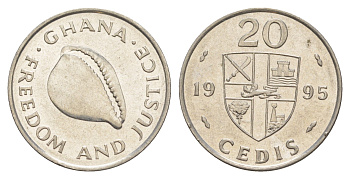 Гана 20 седи 1995 KM 30 сталь плакированная никелем UNC 4642-137