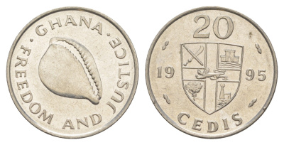 Гана 20 седи 1995 KM 30 сталь плакированная никелем UNC 4642-137