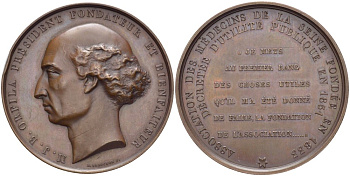 ФРАНЦИЯ МЕДАЛЬ ND МАТЬЁ ЖОЗЕФ ОРФИЛА (1787-1853) ИСПАНСКИЙ (КАТАЛОНСКИЙ) ВРАЧ И ХИМИК, ПРЕЗИДЕНТ И ОСНОВАТЕЛЬ БЛАГОТВОРИТЕЛЬНОГО ФОНДА, ОСНОВАТЕЛЬ МЕДИЦИНСКОГО ФОНДА СЕНЫ В 1833 ГОДУ, ЗАЯВЛЕН КОМУНАЛЬНЫМ ПРЕДПРИЯТИЕМ В 1851 ГОДУ, МЕДАЛЬЕР E. FAROCHON, ДИА