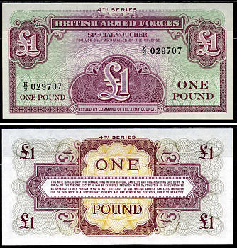Англия 1 фунт 1962 Британские вооруженные силы Pick M 36 бумага UNC (пресс) 450-72-1