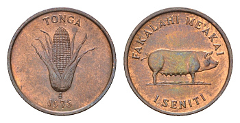 Тонга 1 сенити 1975 KM 42 бронза UNC 4669-726