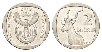 ЮАР 2 ранда 2013 KM 505 медь плакированная никелем UNC 4628-332