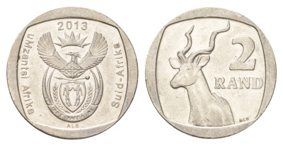 ЮАР 2 ранда 2013 KM 505 медь плакированная никелем UNC 4628-332