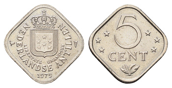 Нидерландские Антильские острова (Нидерландские Антилы) 5 центов 1979 KM 13 медно-никель UNC 4674-857