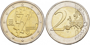 Португалия 2 евро 2012 Гимарайнш - европейская культурная столица, из ролла KM 813 биметалл UNC M6-14