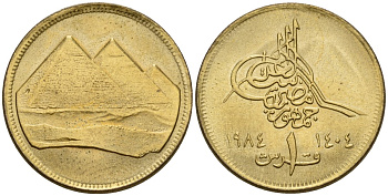 Египет 1 пиастр 1984 KM 553.1 алюминиевая бронзза 4158-553