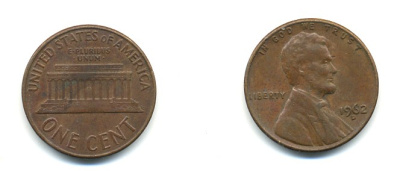 США 1 ЦЕНТ 1962 D, ЛИНКОЛЬН KM 201 медь цинк 76-561
