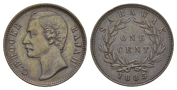 Саравак 1 цент 1885 KM 6 медь 1519-114