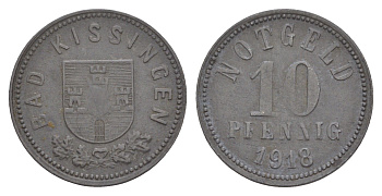 Бад-Киссинген 10 пфеннигов 1918 Funck 246.4 цинк 4636-753