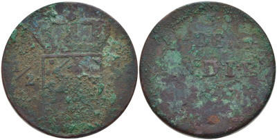 Нидерландская Индия 1/2 штубера 1826 KM 285 медь 31-1024