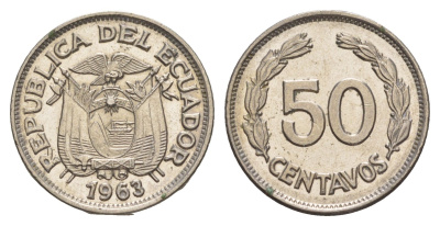 Эквадор 50 сентаво 1963 KM 81 сталь плакированная никелем UNC 4641-557