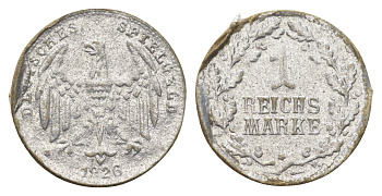 Германия игровой жетон в 1 рейхсмарку 1926 диаметр 23 мм, вес 0,6 гр картон 4704-231