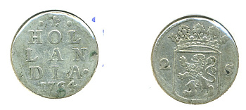НИДЕРЛАНДЫ 2 ШТЮБЕРА 1764 KM 48 серебро 503-513
