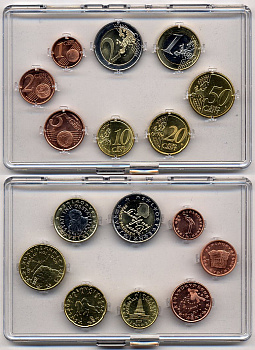 СЛОВЕНИЯ ЕВРОНАБОР 2007 планшет UNC 6-5-4