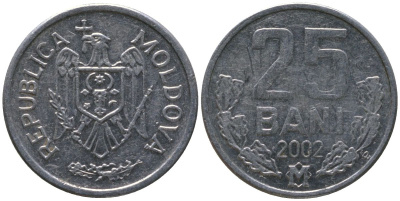 Молдавия 25 бани 2002 KM 3 алюминий 4549-1013