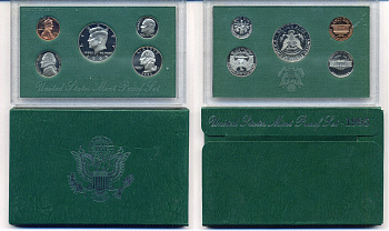 США годовой набор из 5 монет (1, 5, 10, 25 и 50 центов) 1995 в оригинальной упаковке KM PS181 (164a, A192, 195a, 201b и 202b) PROOF 8-2-02-43