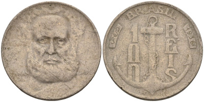 Бразилия 100 рейс 1936 Маркиз Тамандаре KM 536 медно-никель 4115-529