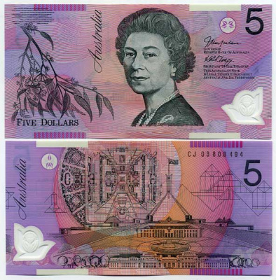 Австралия 5 долларов 2003 signatures: Macfarlane & Henry Pick 57b пластик UNC (пресс) 449-1-2