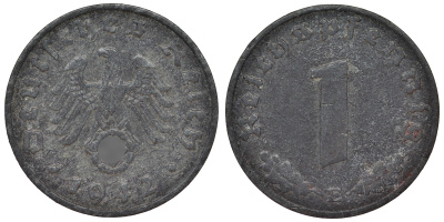 Германия 1 рейхспфенниг 1942 E KM 97, J. 369 цинк 4124-224