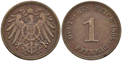 Германия 1 пфенниг 1895 A KM 10, J. 10 медь 4567-1117