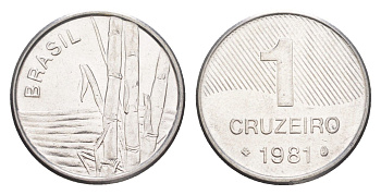 Бразилия 1 крузейро 1981 KM 590 нержавеющая сталь UNC 4644-513
