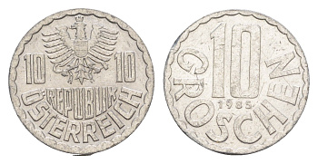 Австрия 10 грошей 1985 KM 2878 алюминий 4147-442