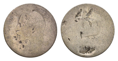 Франция 50 сантимов 1864-1869 Наполеон III (1852-1870) KM 814 серебро 4169-1135